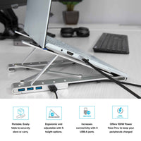 Portable Laptop Stand + USB-A Hub