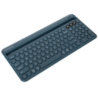 Multi-Device Bluetooth® Antimicrobial Keyboard with Tablet/Phone Cradle (Blue)