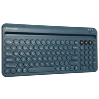 Multi-Device Bluetooth® Antimicrobial Keyboard with Tablet/Phone Cradle (Blue)