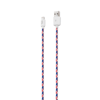 iStore Lightning Charge 4ft (1.2m) Marbled Woven Cable (Red/White/Blue)