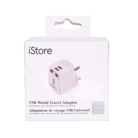 iStore World Travel Adapter with Dual USB Charging Ports